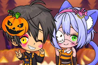 image bg Halloween Chibi Couple